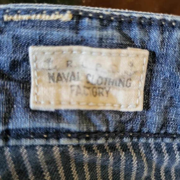 Blue Striped Denim Pants 36x34 - Picture 7 of 13